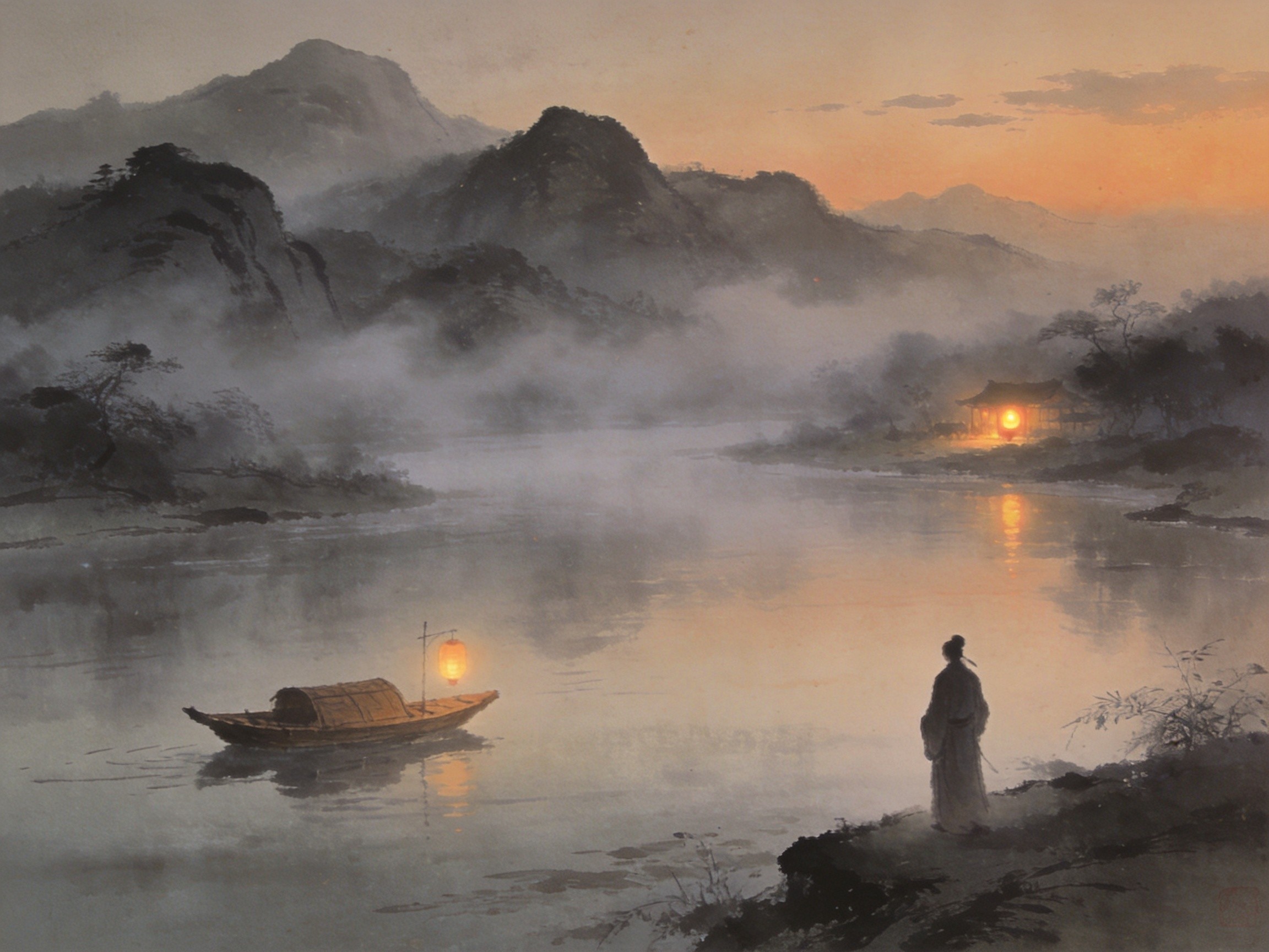 黄州江景